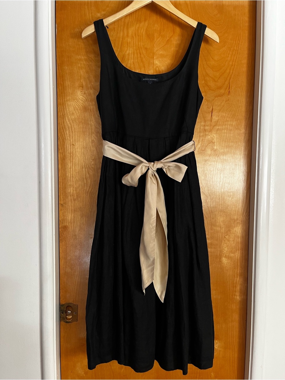 Banana Republic Linen Midi Dress with Silk Waist Sash